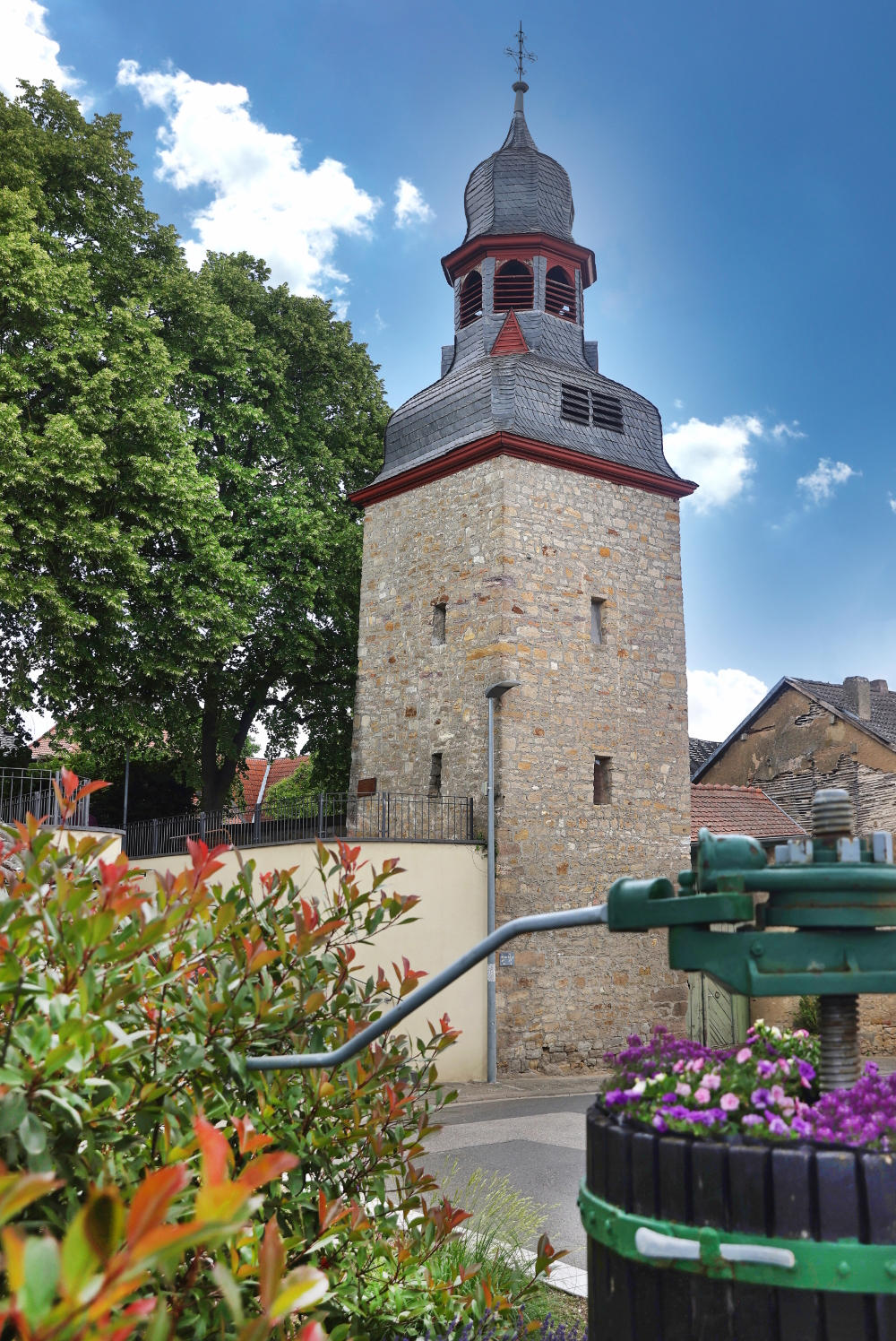 Postkarte - Schiefster Turm der Welt - Gau-Weinheim