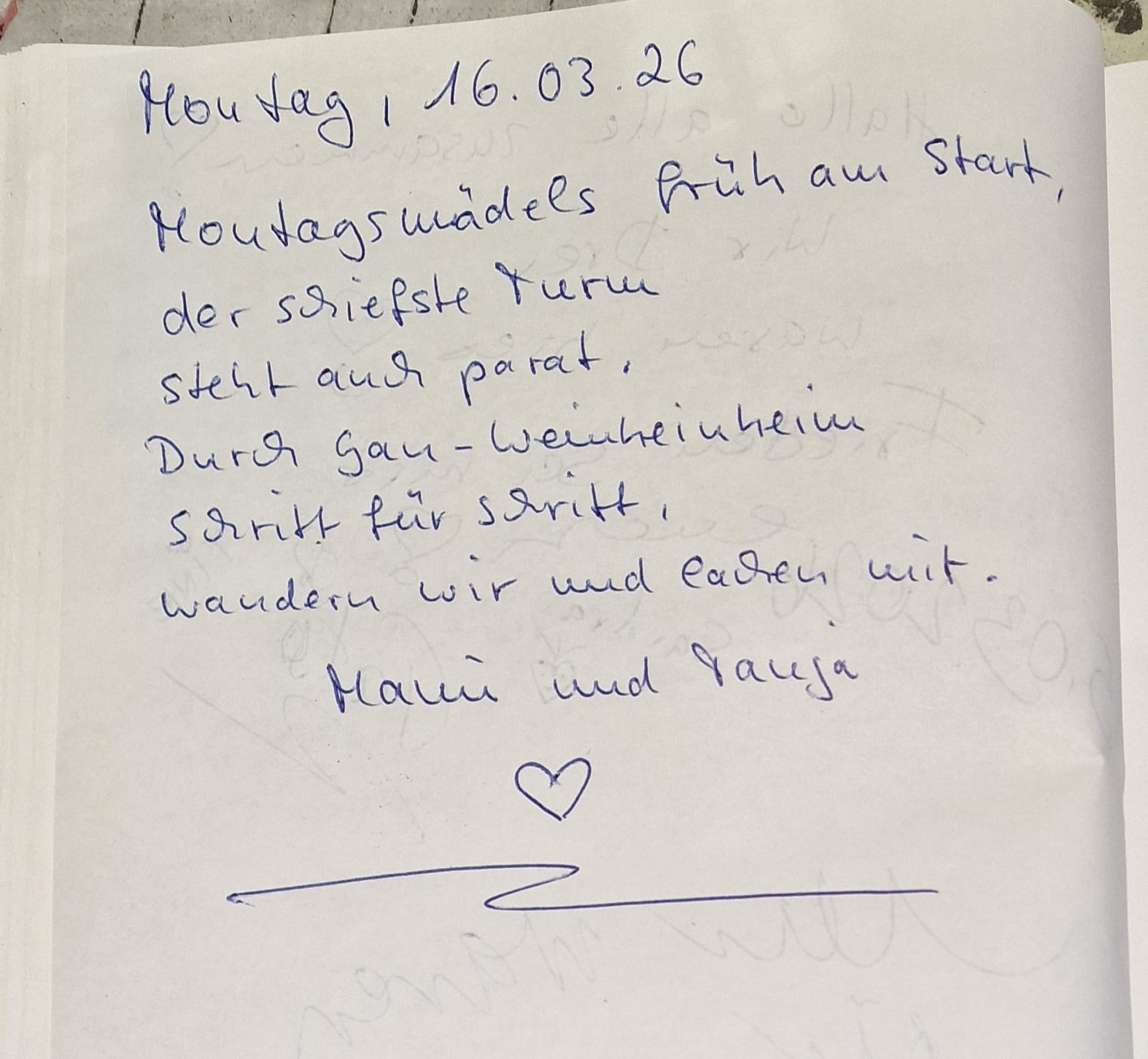 Gästebuch Schiefer Turm Gau-Weinheim