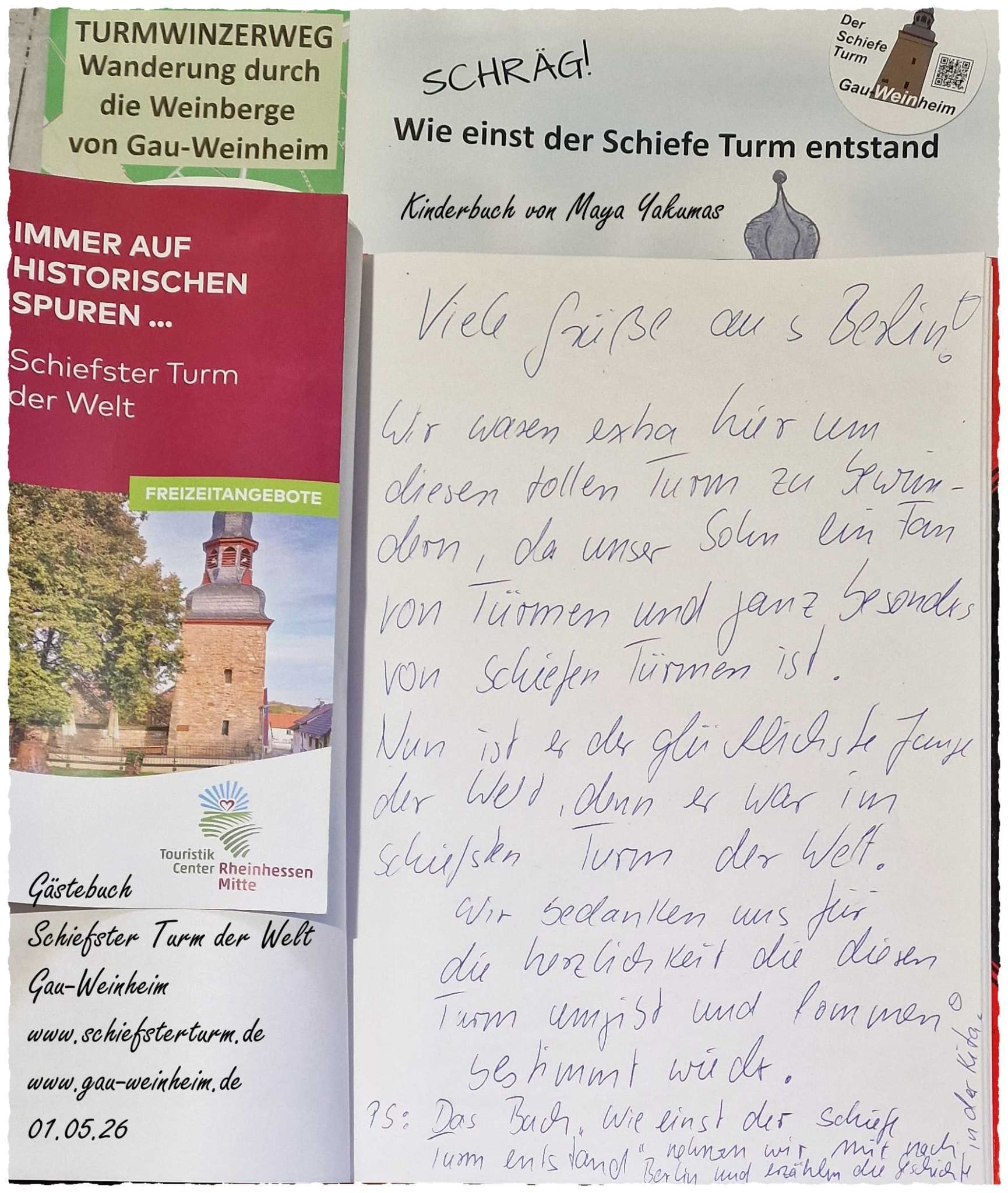Gästebuch Schiefer Turm Gau-Weinheim