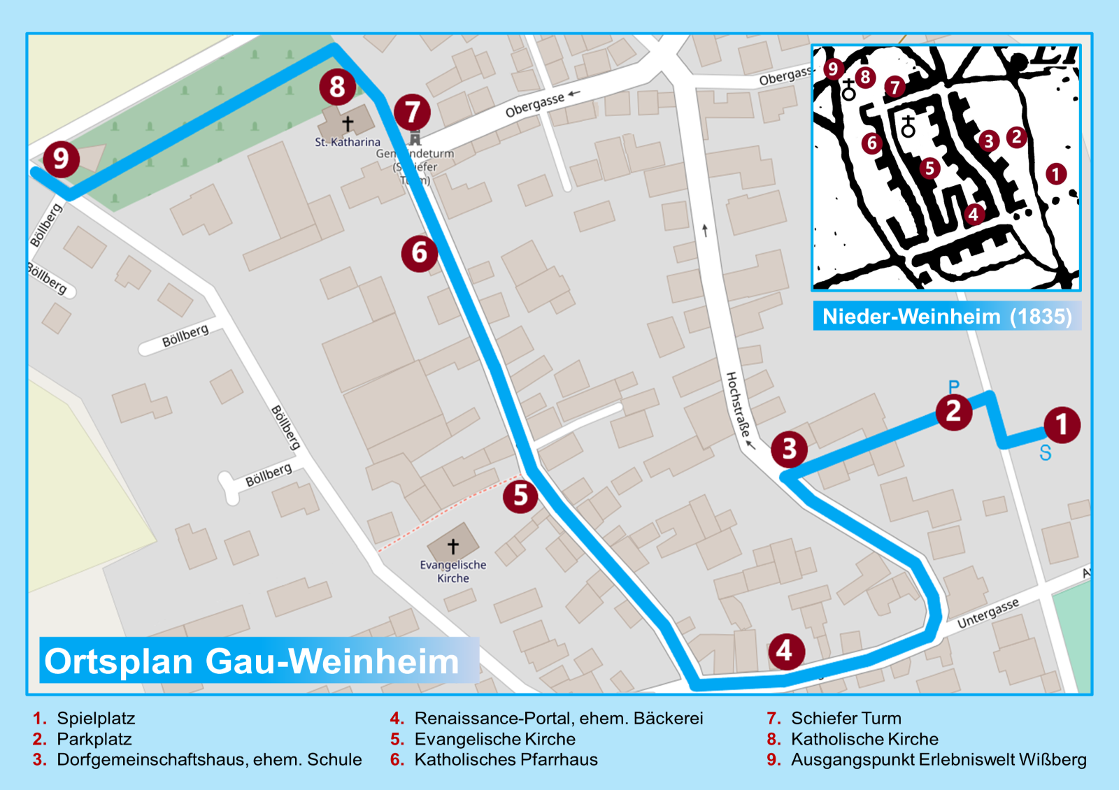 HISTORISCHER WEG GAU-WEINHEIM PLAN